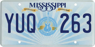 MS license plate YUQ263