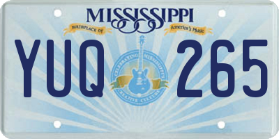 MS license plate YUQ265