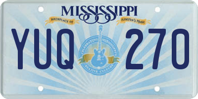 MS license plate YUQ270