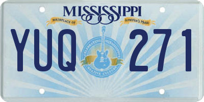 MS license plate YUQ271