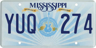 MS license plate YUQ274