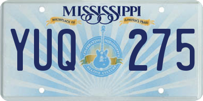 MS license plate YUQ275