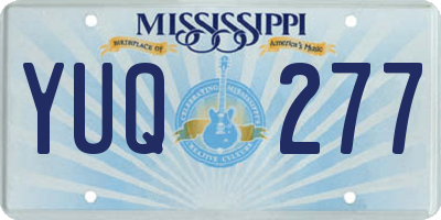 MS license plate YUQ277