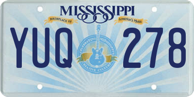 MS license plate YUQ278