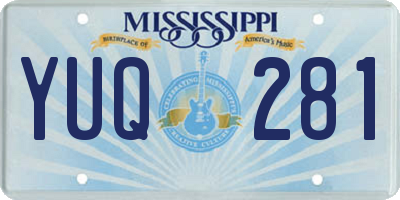 MS license plate YUQ281