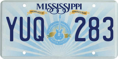 MS license plate YUQ283