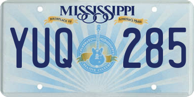MS license plate YUQ285