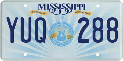 MS license plate YUQ288