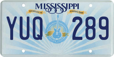 MS license plate YUQ289