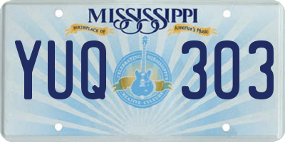 MS license plate YUQ303