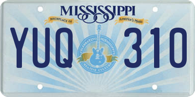 MS license plate YUQ310