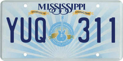 MS license plate YUQ311