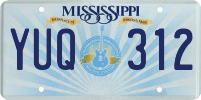 MS license plate YUQ312