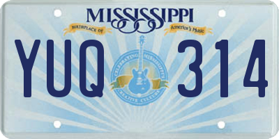 MS license plate YUQ314