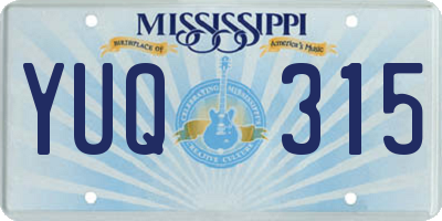 MS license plate YUQ315