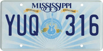 MS license plate YUQ316