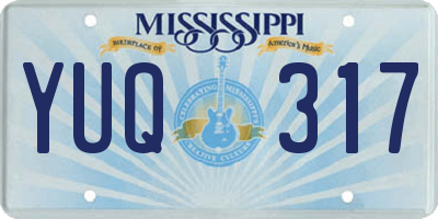 MS license plate YUQ317