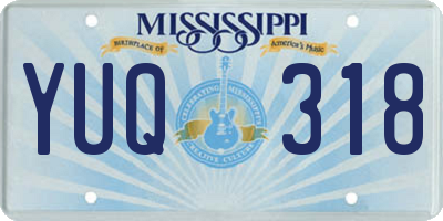 MS license plate YUQ318