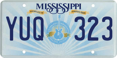 MS license plate YUQ323