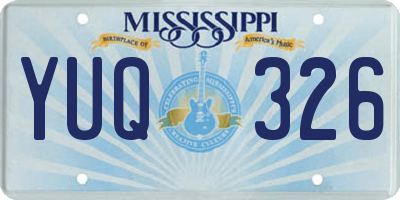 MS license plate YUQ326