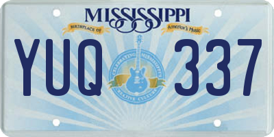 MS license plate YUQ337