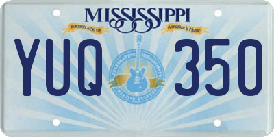 MS license plate YUQ350