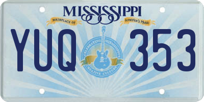 MS license plate YUQ353