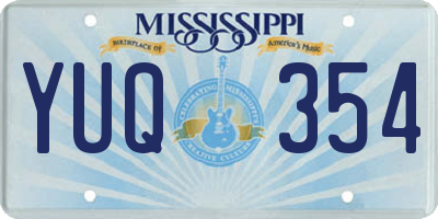 MS license plate YUQ354