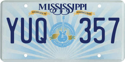 MS license plate YUQ357