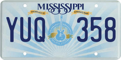 MS license plate YUQ358