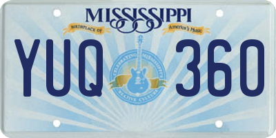 MS license plate YUQ360