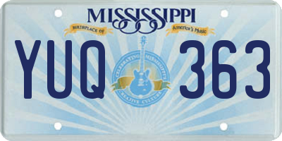 MS license plate YUQ363
