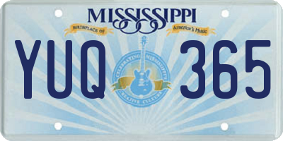 MS license plate YUQ365
