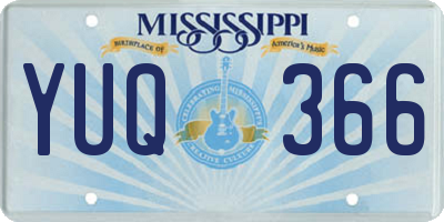 MS license plate YUQ366