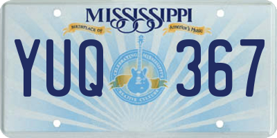 MS license plate YUQ367