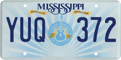 MS license plate YUQ372