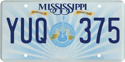 MS license plate YUQ375
