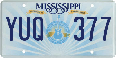 MS license plate YUQ377