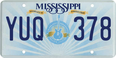 MS license plate YUQ378