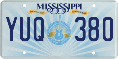 MS license plate YUQ380