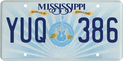 MS license plate YUQ386