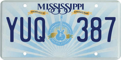 MS license plate YUQ387