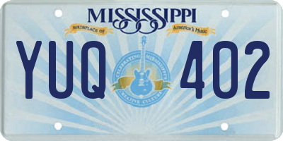 MS license plate YUQ402