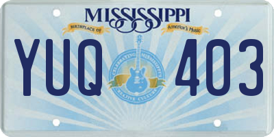 MS license plate YUQ403