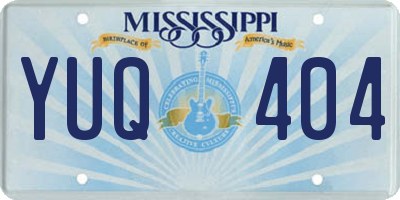 MS license plate YUQ404