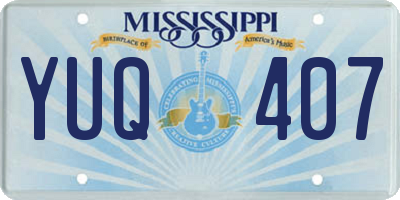 MS license plate YUQ407