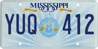 MS license plate YUQ412