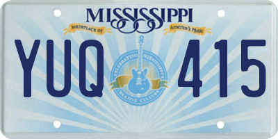MS license plate YUQ415