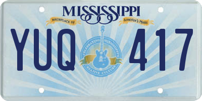 MS license plate YUQ417