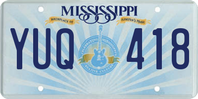 MS license plate YUQ418